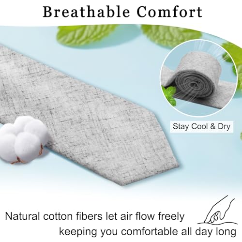 Image of Cotton Ties for Men Solid Color Skinny Tie Mens Necktie for Wedding Graduation Formal Dinner
