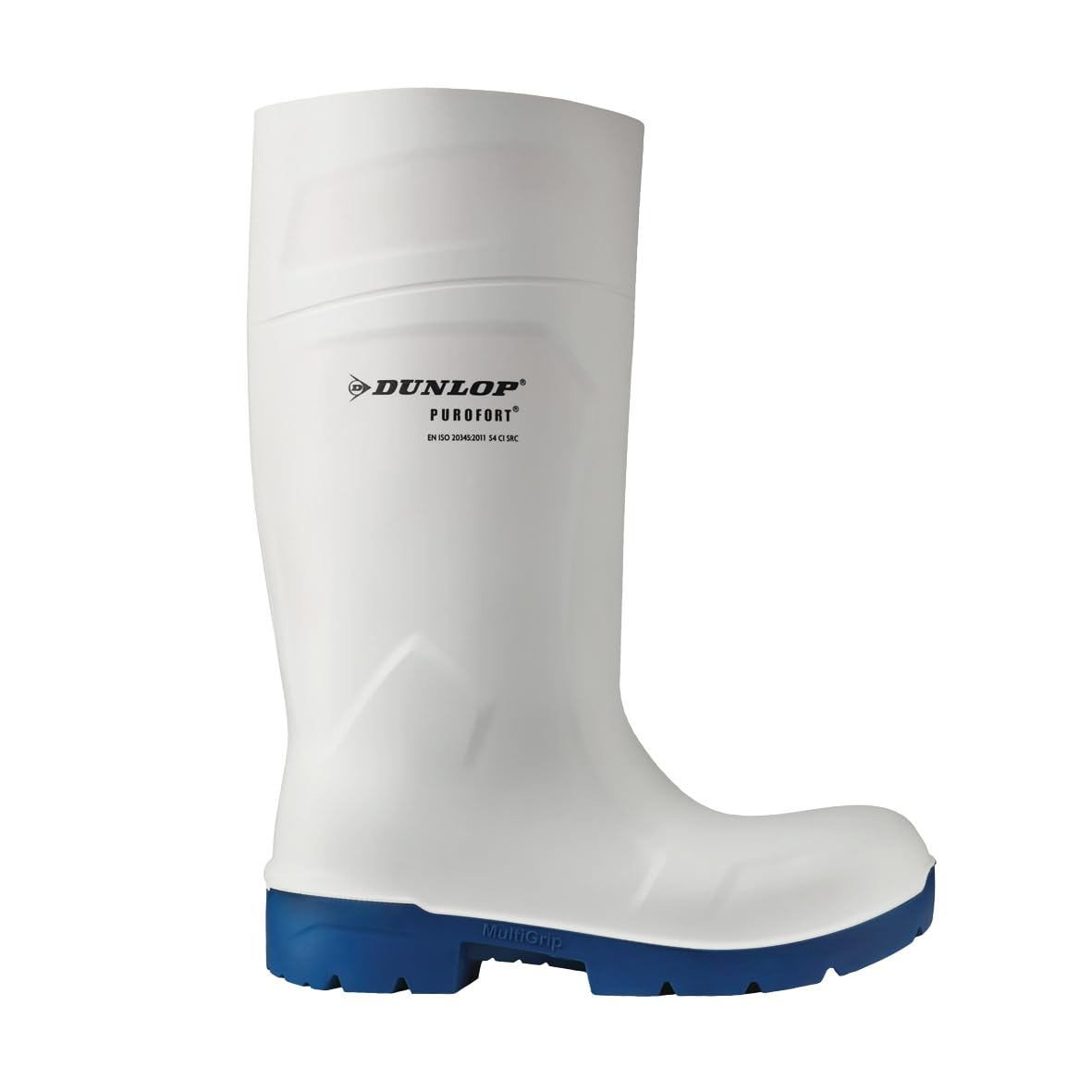 DUNLOP DA60131, Purofort FoodPro MultiGrip Safety, White/Blue – 100% Impermeable – Talla 45