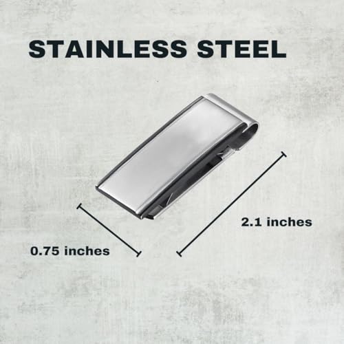 Visol Personalized Stainless Steel Clip Mechanism Money Clip Wallet Business Card Holder Gift for Men with Free Engraving (Javier)2