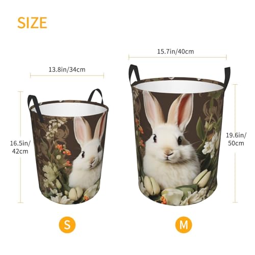 Panier à linge pliable lapin blanc grand format imperméable pour chambre