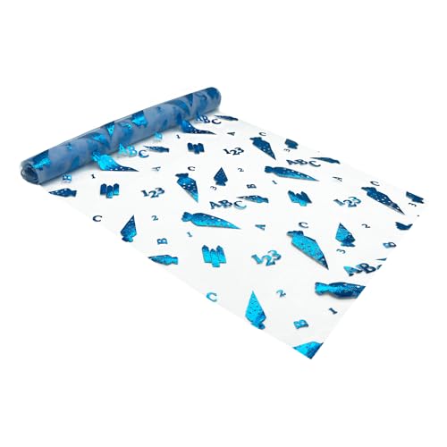 Oblique Unique Tischläufer Tischband für Schuleinführung Schulkind Zuckertüten ABC 290 cm x 29 cm Tisch Läufer Tischdeko für Einschulung Deko (Blau - Zuckertüten ABC 123)