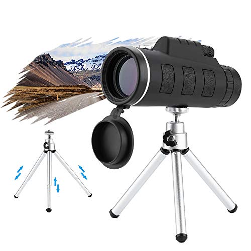 Yorten 40X60 Zoom Lens Optical Monocular Telescope Compass + Tripé + Clip Universal para telefone