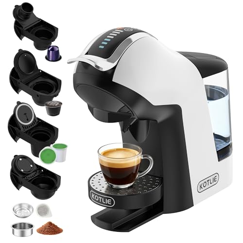 5 in 1 Coffee Maker Single Serve Coffee Machine Compatible with K Cup Nespresso Original Dolce Gusto ESE 44mm Pods and Ground Coffee Touchscreen 7 Cup Sizes Arc Pro
