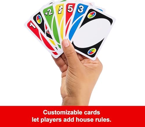 UNO Family Card Game in a Sturdy Storage Tin with 112 Cards, Travel-Friendly, Makes a Great Gift for 7 Year Olds and Up, GDJ85 - View 7