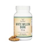 White Willow Bark Capsules 800mg per Serving, 120 Count (Willow Bark Extract Std. to 15% Salicin for Joint and Muscle Relief), Vegan Safe, Non-GMO, Third Party Tested by Double Wood