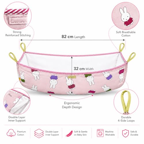 Image of Traditional Baby Khoyu /Cotton Cradle Cloth for Ghodiyu /Jhula /Palna with Astar Double Layer Support | Cloth for Cradle Stand Use Rabbit Print (Pink)