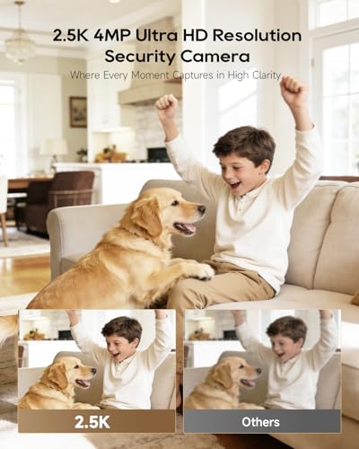 DREAME 2.5K 4MP Pet Dog Camera, Indoor Security Camera Wireless, Dual-Band 5G/2.4G Wi-Fi, Auto-Tracking, 360° Pan-Tilt, Cloud & Local Storage, Physical Privacy Mode, Work with Alexa & Google, White - Image 3