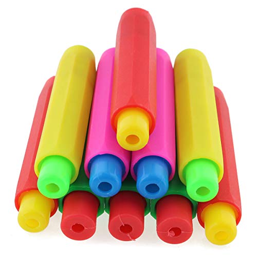E-outstandin g 10 suportes de giz de plástico, capas de giz coloridas, conjunto de clipes de giz aju