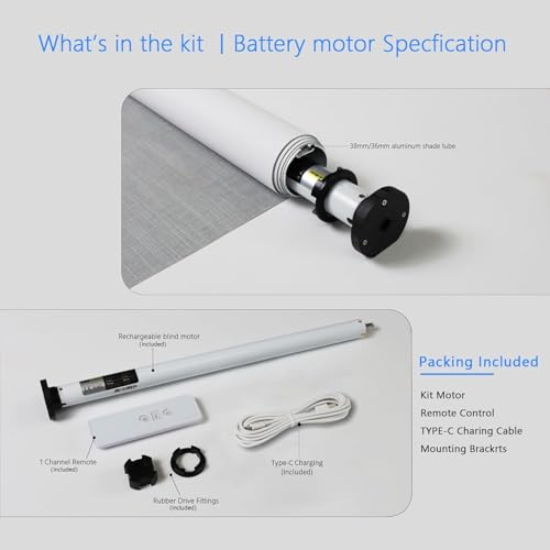 Image of LUXLUV Smart Blinds Motor | WiFi Tubular Motor for Motorized Roller Blind,Windows Shade,Suitable for 1-1 /2 inch (38mm) Diameter Tube - Only Motor (2 Driver Crowns)