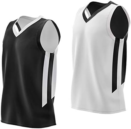 Liberty Imports Reversible Men's Mesh Athletic Basketball Jersey Single for Team Scrimmage (Black/White, Large)