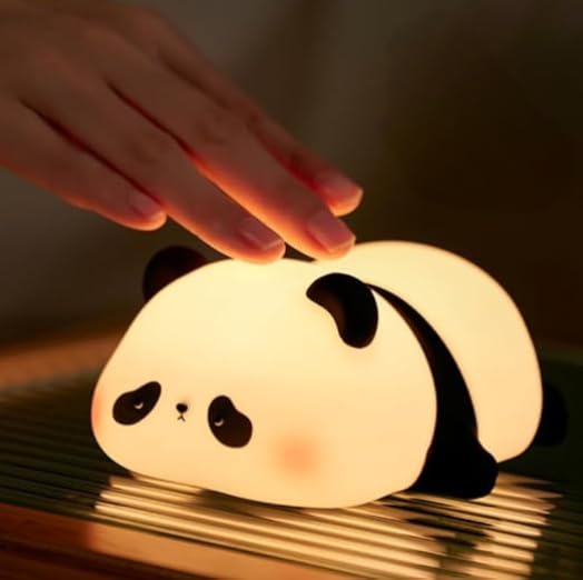 Falafoty Panda Night Light for Kids Bedroom, Rechargeable Animal Silicone Nursery Touch Control Nightlight, Dimmable Timer Panda Bedside Lamp, Decorative Bedroom Lamp for Reading Working Sleep Gift
