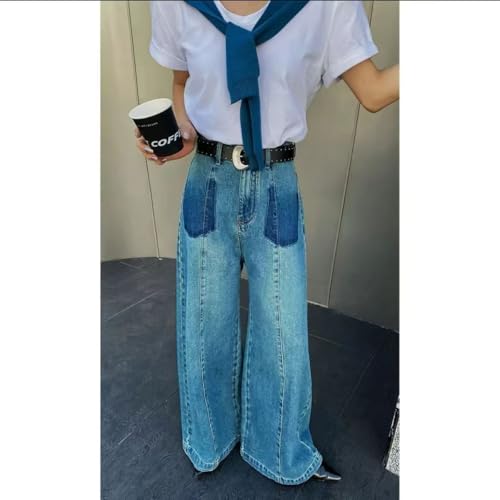 Spring and Autumn Retro American Gradient Street Jeans, Spicy Girl Street Loose Straight Leg Pants, Gothic Hip-hop3
