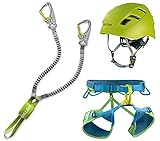 EDELRID Klettersteigset Cable Kit Lite 6.0 + Gurt Jay III Größe L + Kletter-Helm