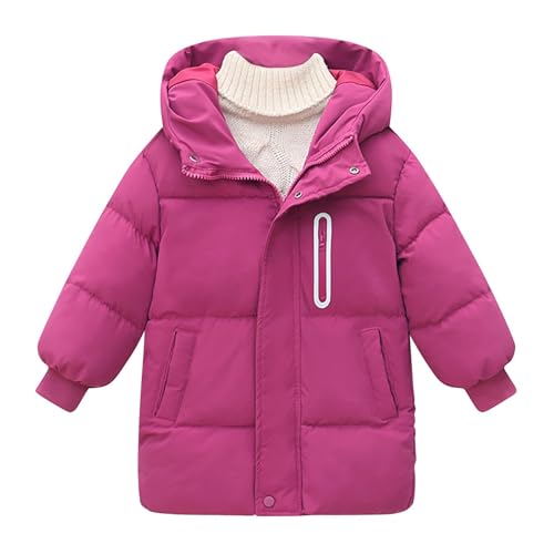 Girls Thick Hooded Down Jackets Kids Knee Length Lightweight Winter Outwear Zip up Padded Quilted Puffer Coats4