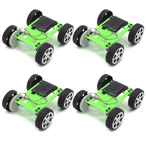 Juego de 4 coches solares educativos para armar en clases de ciencia