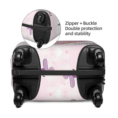 Kawaii Axolotl Star Hug Travel Luggage Covers - Elasticity Suitcase Covers Protector for Luggage 18-32 Inch3