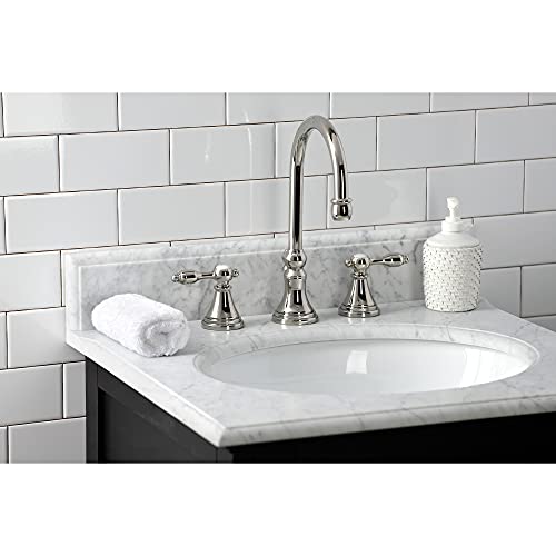 Kingston Brass KS2986TAL Tudor Two-Handle 3-Hole Deck Mount Widespread Bathroom Faucet with Brass Pop-Up in Polished Nickel by Kingston Brass - Image 7