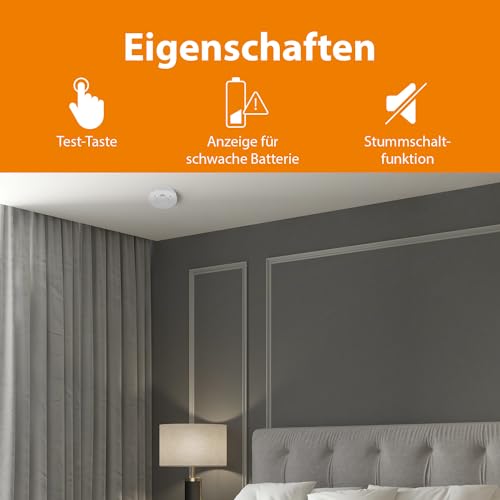 Smartwares Rauchmelder - 85 dB - Optischer Sensor - 10-Jahres-Batterie - Q-Label - 10.025.28