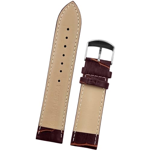 Image of DBLACK ''HIKRO'' Leather Watch Strap, Bamboo Design Full Padded Watch Belt / / For 18mm, 20mm, 22mm, 24mm, or 26mm Watch Band (Choose Your Size & Color)
