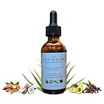 Organic Hockmah Essential Oils for Hair Growth made with coconut, sweet almond, avocado, clove, aloe vera oils and Vitamin D for scalp and hair treatment. 2 FL OZ (59 ml)
