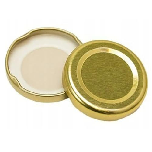 Glass Jar Lids Gold 43mm Twist Off Metal Replacement Jam Honey Pickle Preserving Caps For Samll Jars (20)