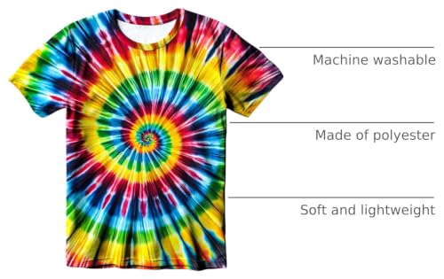 Image of Kids Tie Dye T-Shirt, Children Tie Dye Short Sleeve Tee Shirt for Kids