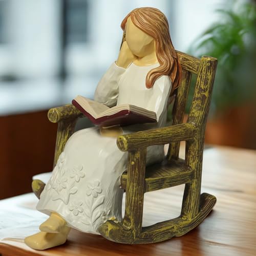 Book Figurine for Shelves Gifts for Women Readers Resin Reading