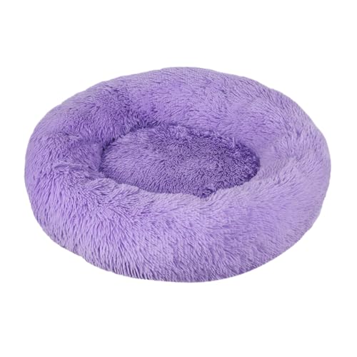 DOTBUY-SHOP Rotondo Cuccia Cane Interno, Peluche Cuccia Gatto e Cane Ciambella Cuscino per Cani, Lavabile e Morbido Cuscino per Animale Domestico, per Perros y Gatos Grandes (60 cm,Viola)