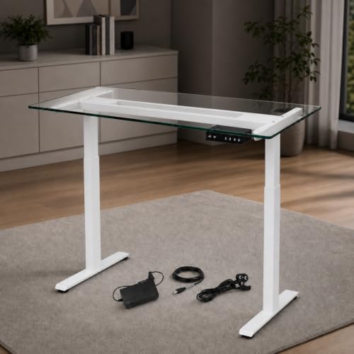Dual Motor Electric Height Adjustable Desk Frame, Fits Table Tops...