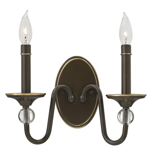 Hinkley Eleanor 4952LZ Two Light Wall Sconce - Traditional, Crystal Elements - Light Oiled Bronze