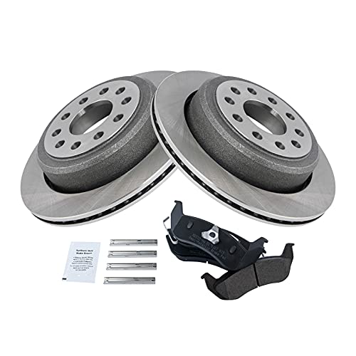 Image of TRQ Rear Brake Pad and Rotor Set Semi Metallic Vented Rotors | For 2003-2004 Lincoln Town Car