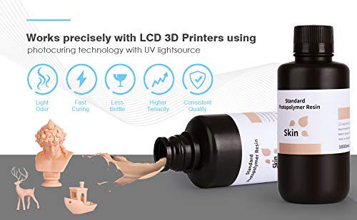 Image of ELEGOO ABS-Like 3D Rapid Resin LCD UV-Curing Resin 405nm Standard Photopolymer Resin for LCD 3D Printing 1000 Grm (Skin)