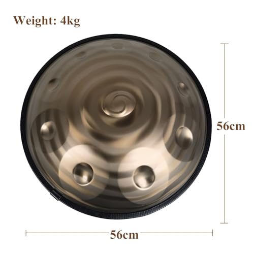Handpan steel 10 notas 15.7 in con soporte y bolsa miniatura 7