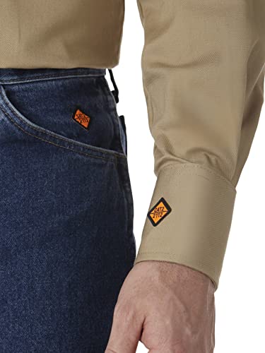 Wrangler Riggs Workwear Herren Flame Resistant Western Two Pocket Snap Shirt Work Utility Hemd, Khaki, X-Groß – Ansicht 5