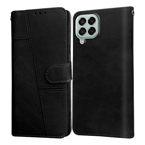 Image of Flip Cover Back Case for Samsung Galaxy M33 5G | Premium Leather Finish | Inbuilt Pockets & Stand | Flip Cover Back Case for Samsung Galaxy M33 5G (Black)