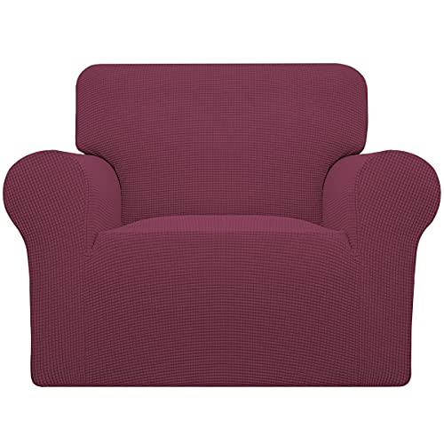 Image of Easy-Going Stretch Oversized Chair Sofa Slipcover 1-Piece Couch Sofa Cover Furniture Protector Soft with Elastic Bottom for Kids Spandex Jacquard Fabric Small Checks ASH Rose