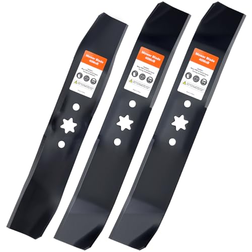 Image of Grasscool 942-0611A LT1045 Mower Mulching Blades Replacement for Cub Cadet 46'' Deck Riding Lawn Tractor LT1046 Toro LX460 Troy Bilt GTX2446 Replace 942-0611 942-0612 942-0612A