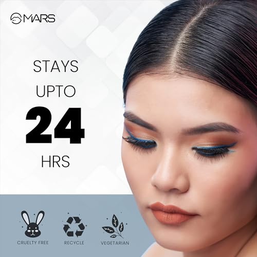 Image of MARS 2-In-1 Hue Gel Eyeliner | Waterproof & Smudgeproof Formula | Stay Upto 24 Hours | Comes With 2 Brush Set (6.0 Gm) (Black & Blue)