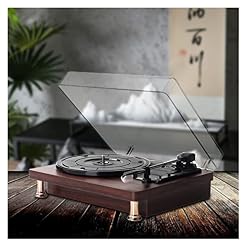 Tourne-Disque Vinyle Vinyle Phonographe Vintage Acajou Grain Phonographe Bluetooth Cadeau Ornements Décoratifs Haut-parleurs Classiques avec Haut-parleurs + Bluetooth (avec Couvercle) - Les Beatles, Paul McCartney, John Lennon, RIngo Starr, George Harrison