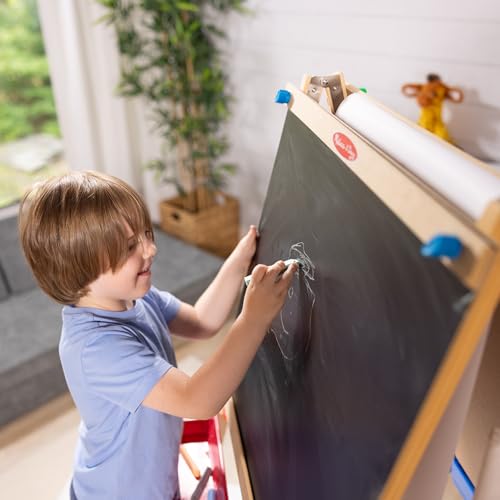 Miniatura 5 de MELISSA & DOUG Caballete Infantl para Pintar de Madera 3 en 1: Pizarra Blanca, de Tiza y Soporte para Rollo de Papel, Ajustable - 6073589 - Manualidades Niños - Regalo Niño 3 años + - Certificados FSC