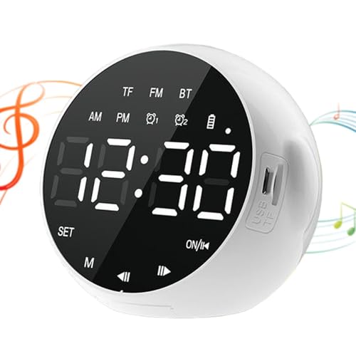 Reloj despertador digital, altavoz inalámbrico con control de voz inteligente, reloj despertador eficaz para personas que duermen profundamente, para niños y adultos, para dormir en casa, oficina