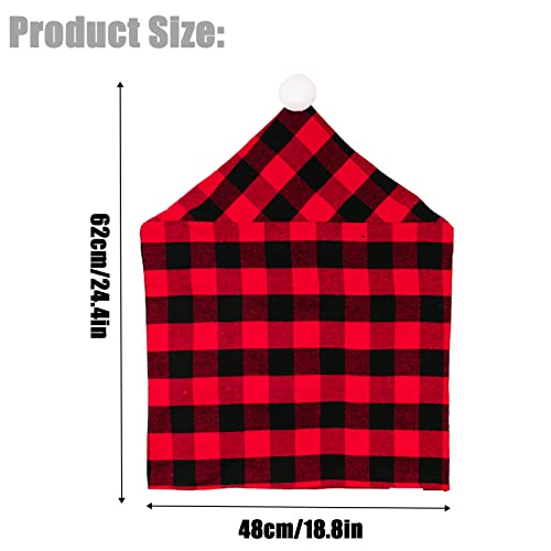 5 Pcs Capas traseiras da cadeira do chapéu de Papai Noel - Cadeira de Natal Slipcovers Hat Elástico