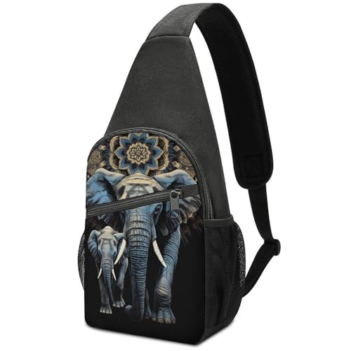 Bolso Sling Two Elephants Negro para Senderismo y Viaje miniatura 1
