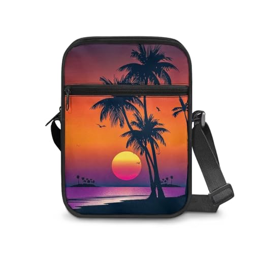 Unisex Fashion Messenger Bag Small Lightweight Crossbody Shoulder Purse Zip Cross Body Satchel with Muti Pockets