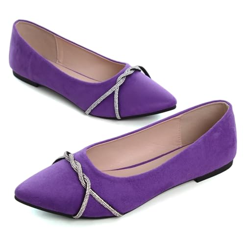 Image of Stunner Womens Flats Fashion Pointed Toe Bowknot Ballet Flats Cute Slip On Dress Flats Comfortable Party Wedding Flats2