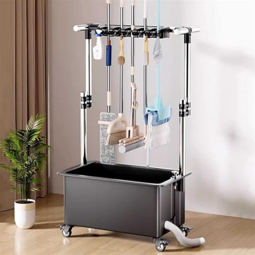 Évier autoportant avec lavabo profond et support réglable à roulettes - 2