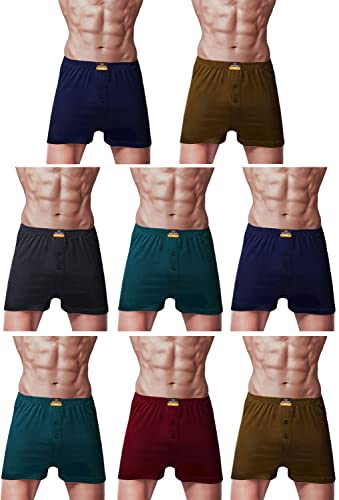 Image of Dixcy Scott Opel Cotton Plain Assorted Men's Inner Boxer - Pack of 8 (Dixcy-Opel-Shrts-85) (Color May Vary)