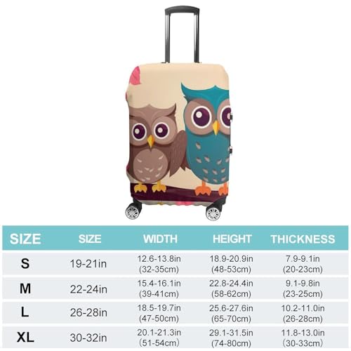 Cute Owls Luggage Cover Elastic Suitcase Protector Case Anti-Scratch Washable Baggage Covers Protector For Traveling, Aircraft Consignment S2