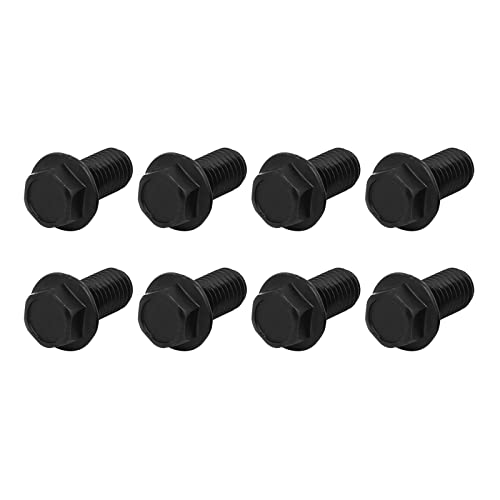 Image of METALLIXITY Flanged Hex Head Bolts (M8x16mm) 8pcs, Left Hand Hexagon Bolt Reverse Thread Screw - for House Construction Machine Fasteners