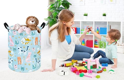 Image of Round Laundry Basket Storage Bins Nursery Hamper Gift Baskets for Home,Office,Home Decor